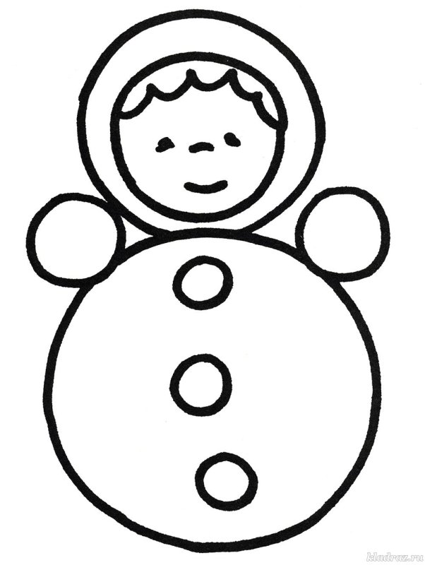 Кукла неваляшка раскраска