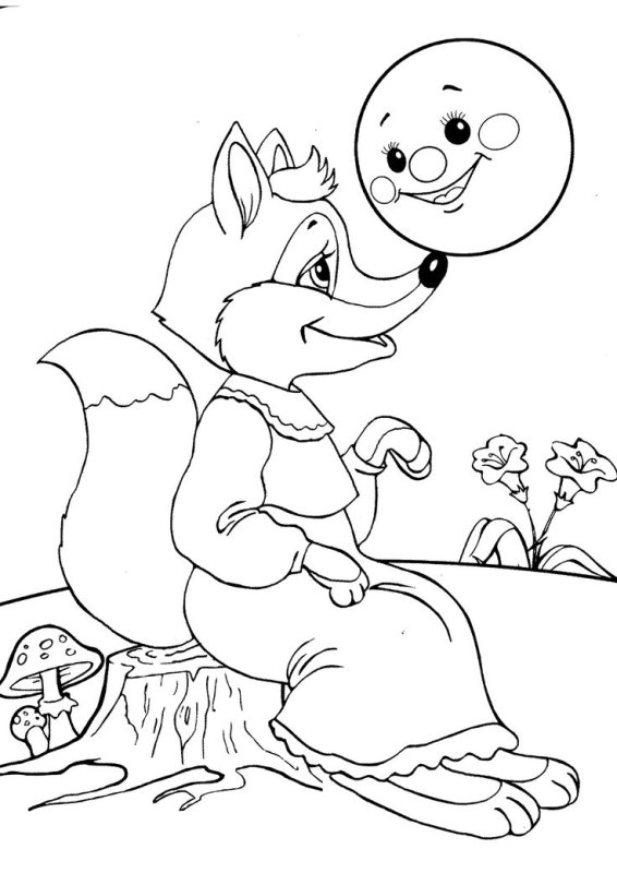 Раскраска казка Колобок