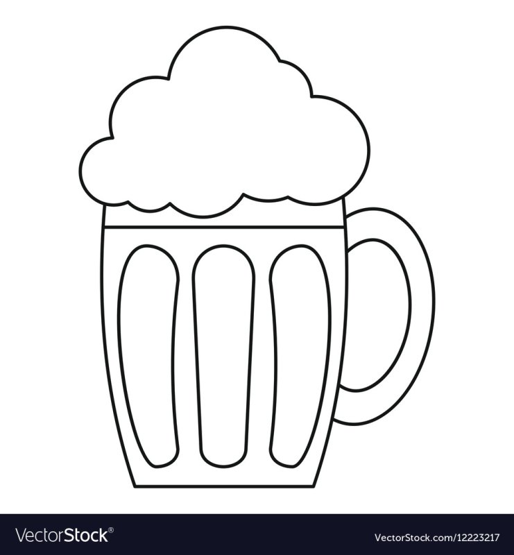 Трафарет кружки пива