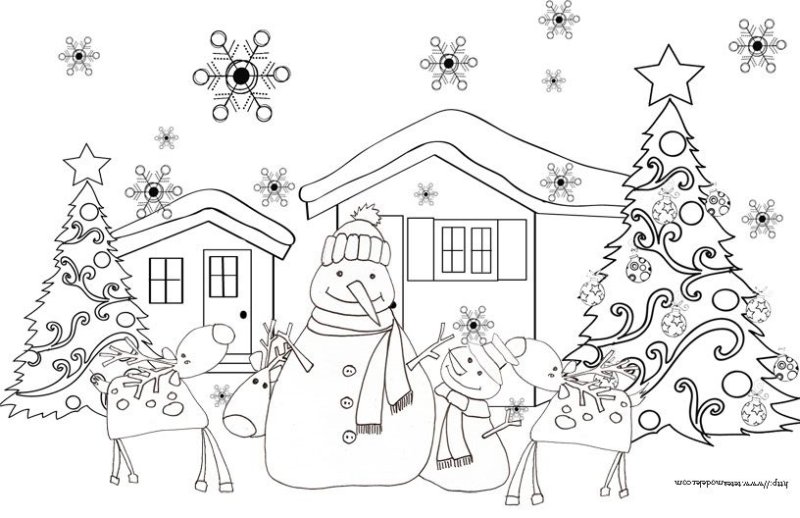 Зимняя раскраска