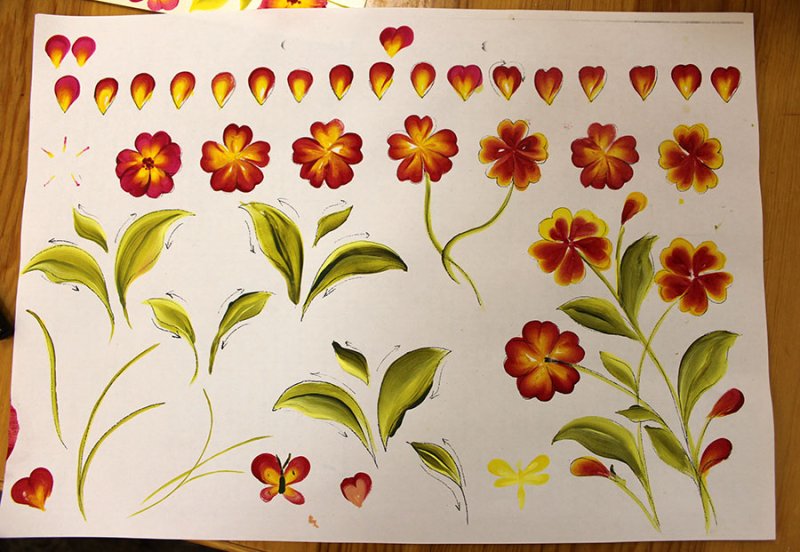 Свободно кистевая Урало-Сибирская роспись