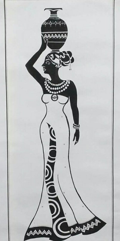 Девушка с кувшином силуэт