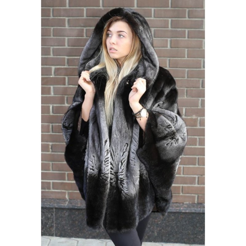 Шуба из норки трафаретная