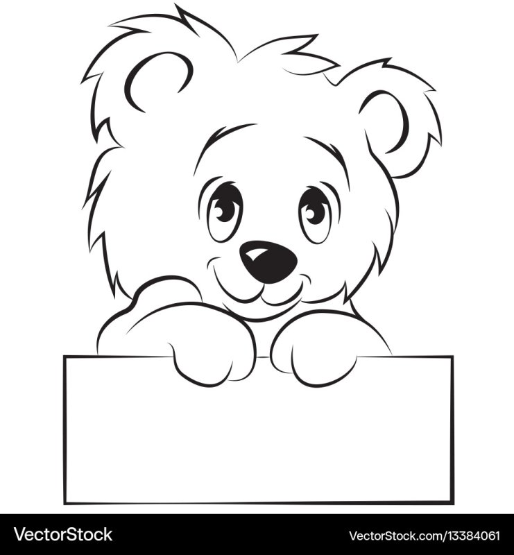 Выглядывающий мишка рисунок