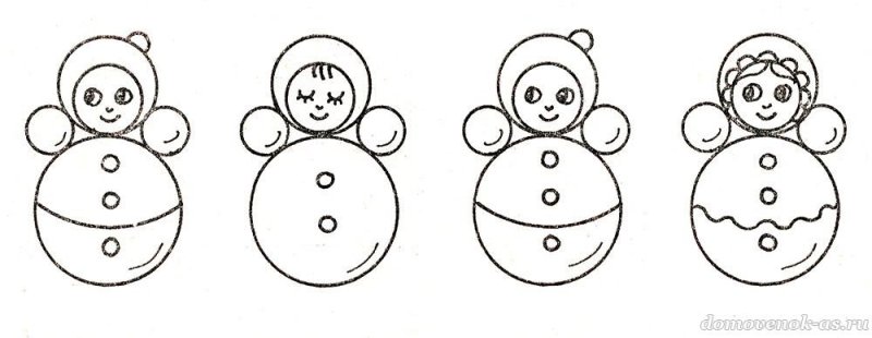 Неваляшка раскраска для детей