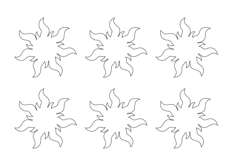 Солнце для вырезания из бумаги шаблоны