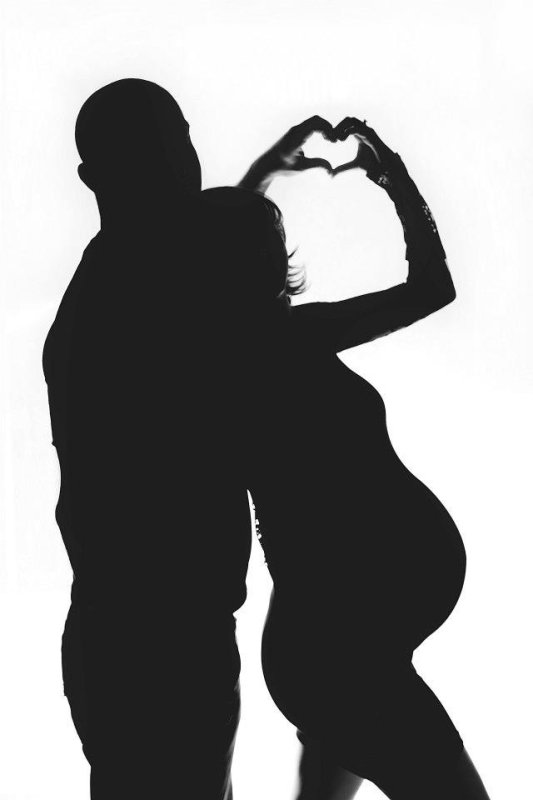 Беременная фотосессия силуэт