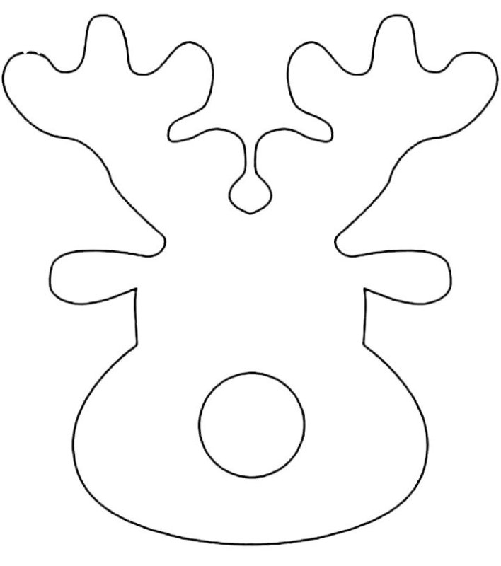 Олень новогодний шаблон