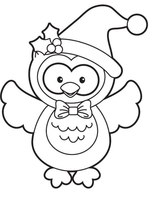 Новогодняя Сова трафарет