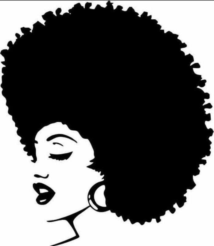 Силуэт с афро прической