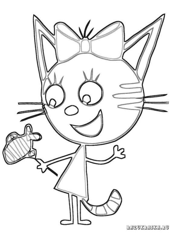 Раскраска 3 кота