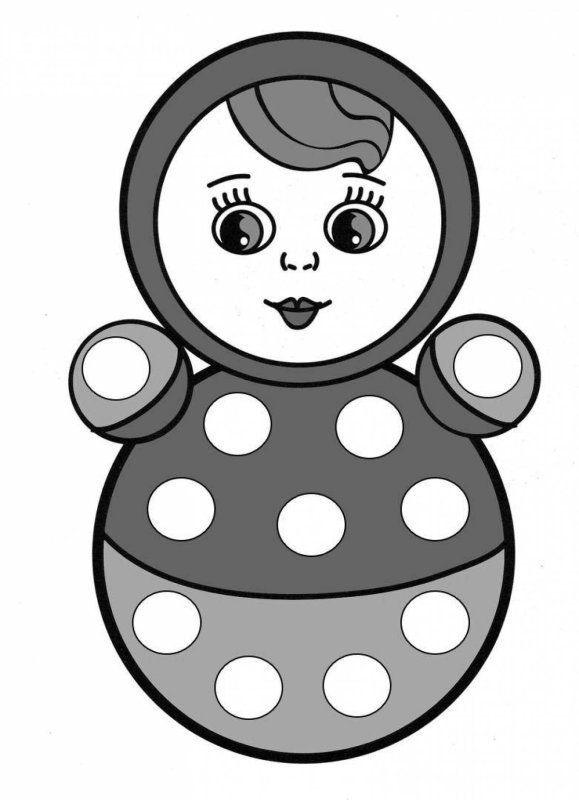 Неваляшки раскраска для детей 2-3