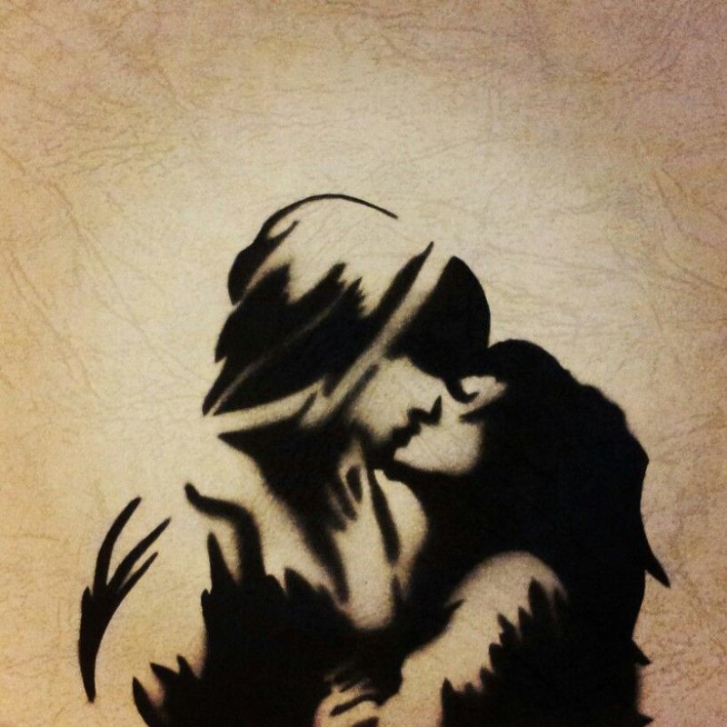 Трафарет поцелуев