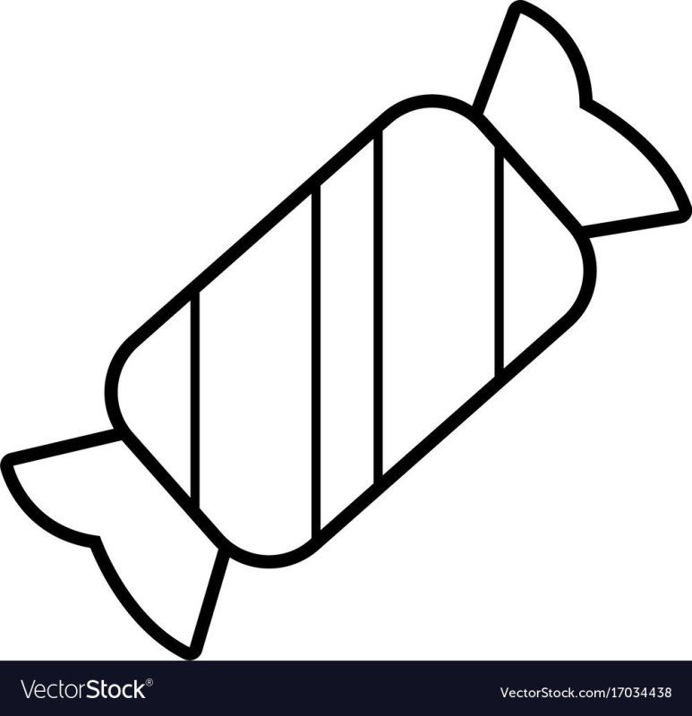 Конфета раскраска для детей