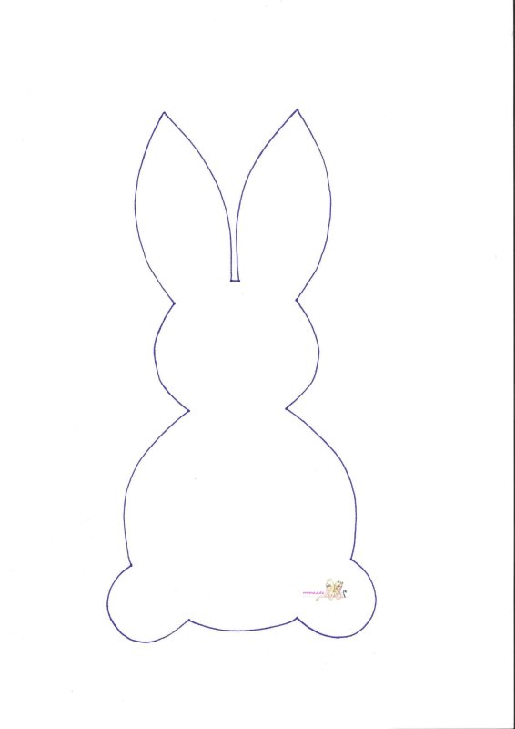 Трафарет зайчика на Пасху