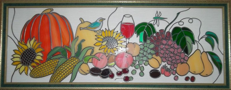 Витраж фрукты