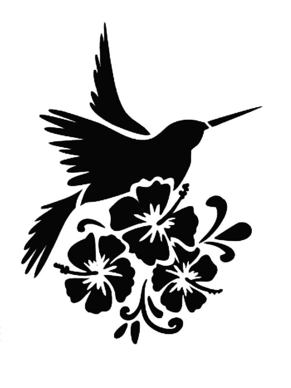 Колибри трафарет для вырезания