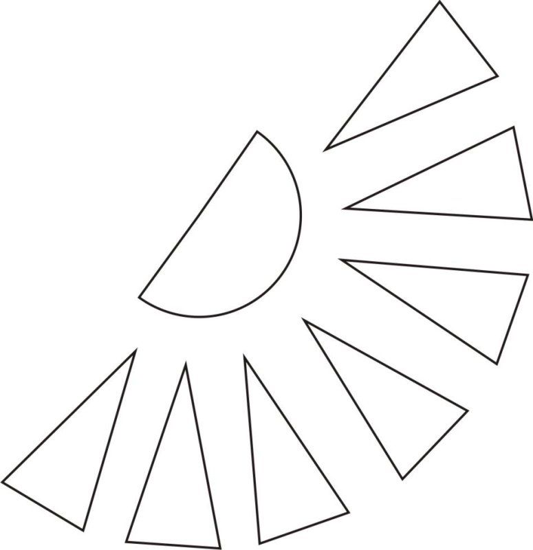 Трафарет солнца для вырезания