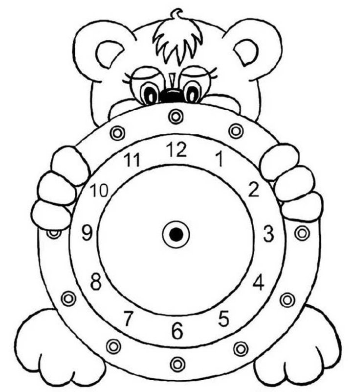 Шаблон часов для детей