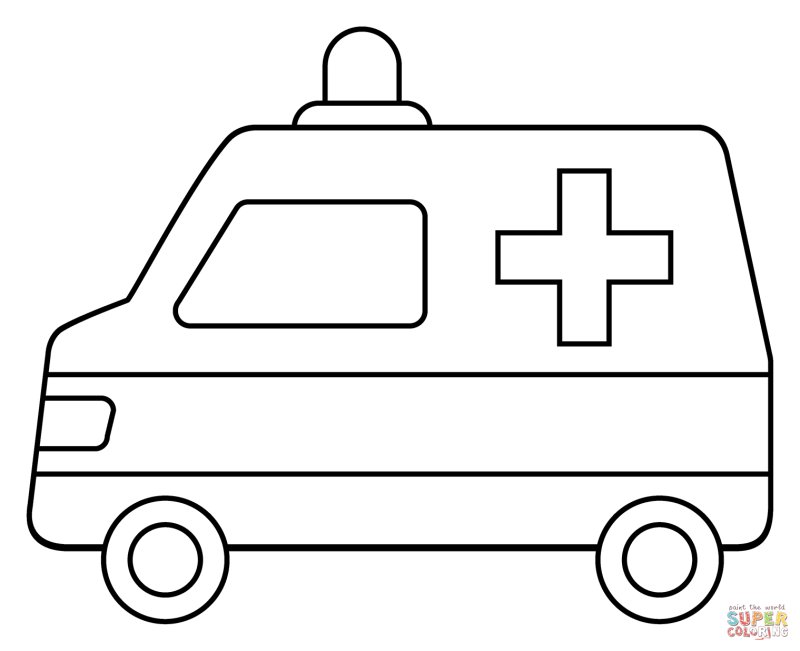 Машина скорой помощи раскраска для детей