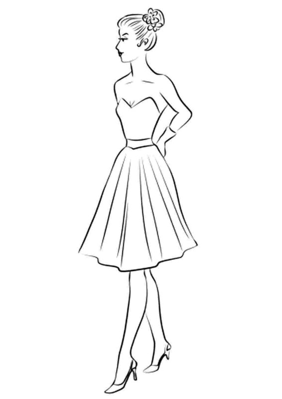 Раскраски красивые платья