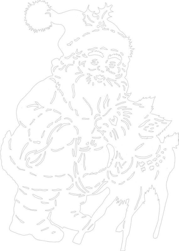 Вытынанки новогодние дед Мороз