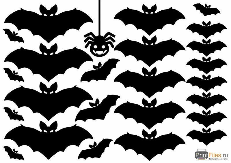 Трафарет летучей мыши на Хэллоуин