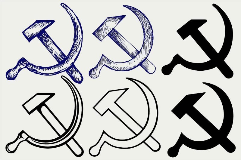Эскиз серпа и молота