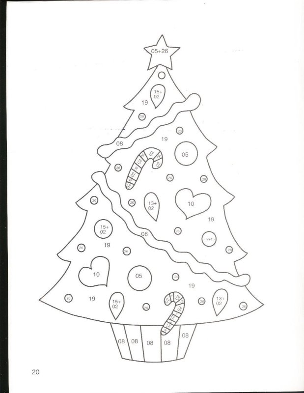 Витраж новогодний контур