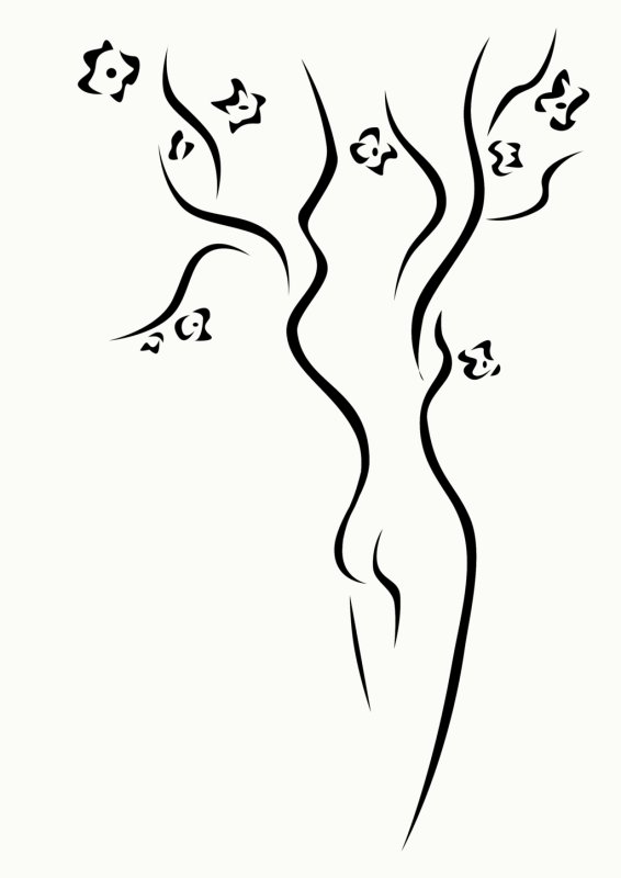 Девушка одной линией