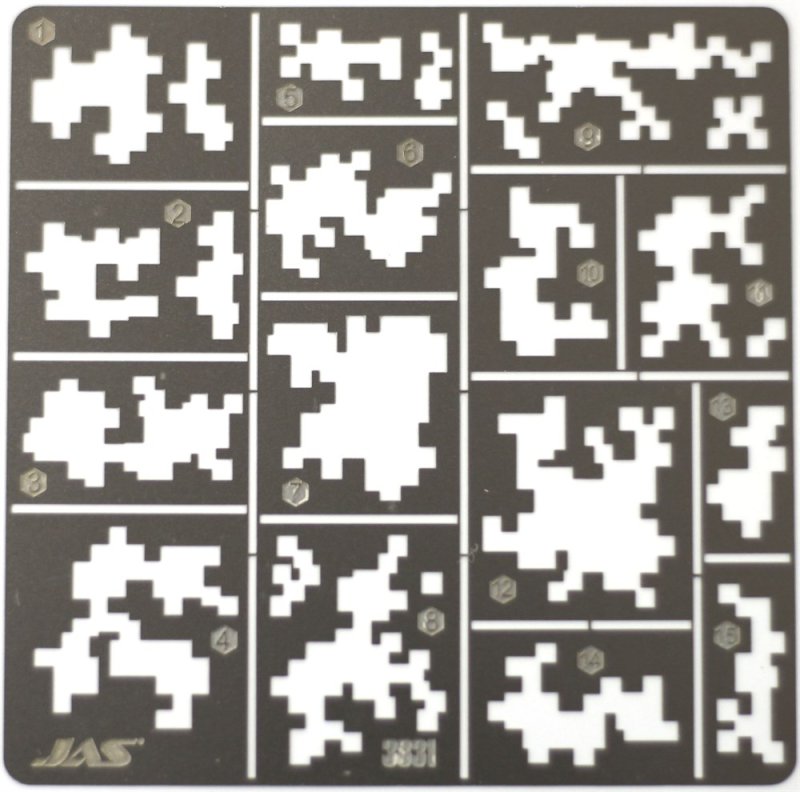 3832 Трафарет сотовый цифровой камуфляж Jas