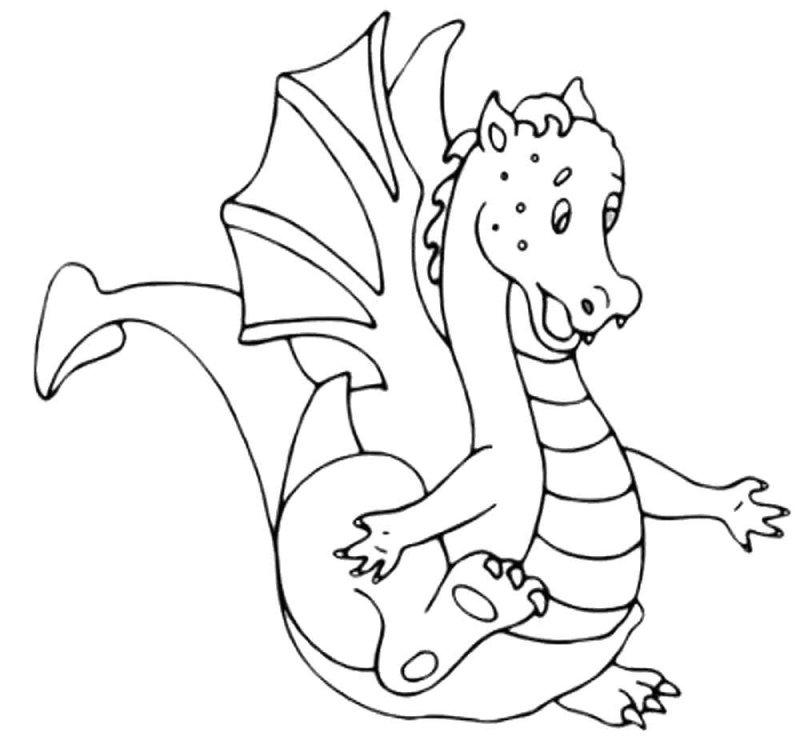 Дракон трафарет для детей