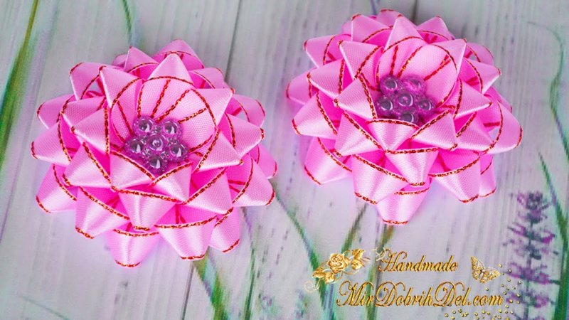 Банты по шаблону канзаши