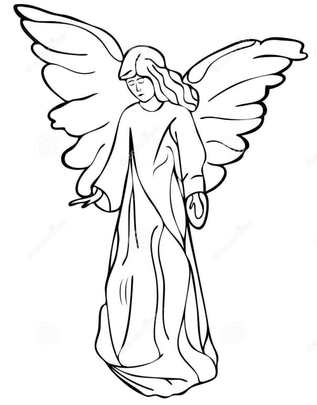 Ангел раскраска