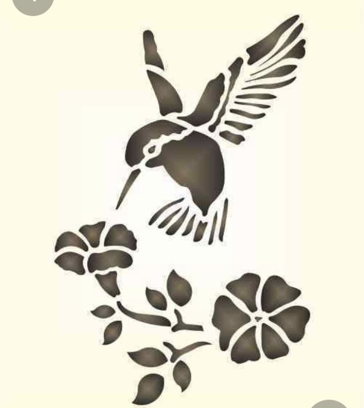 Трафарет Колибри на стену