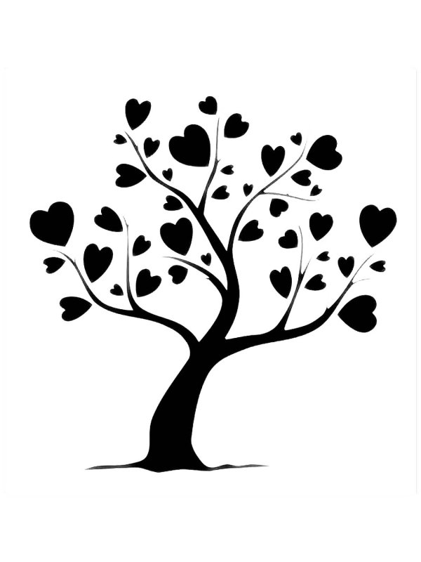 Дерево в круге трафарет