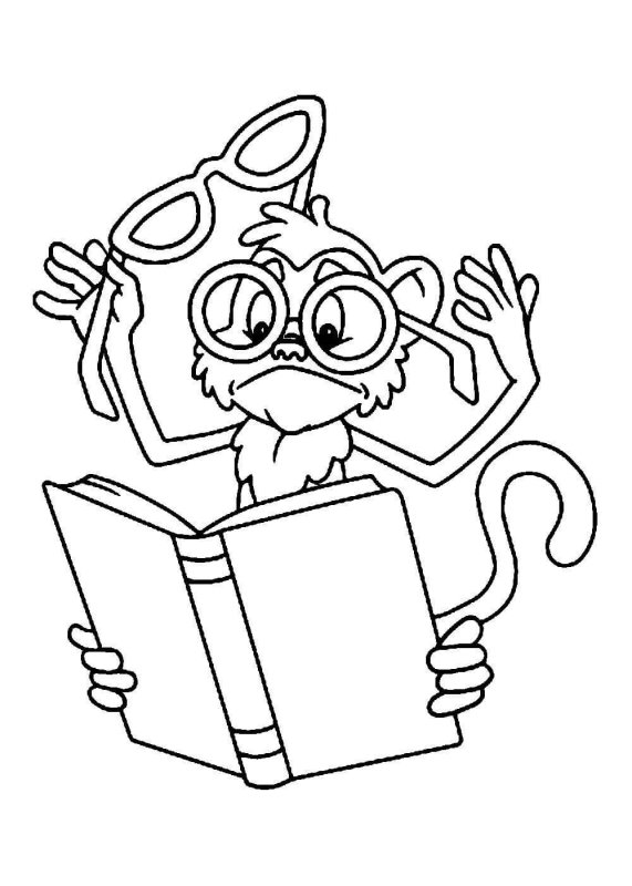 Раскраска басни Крылова мартышка и очки