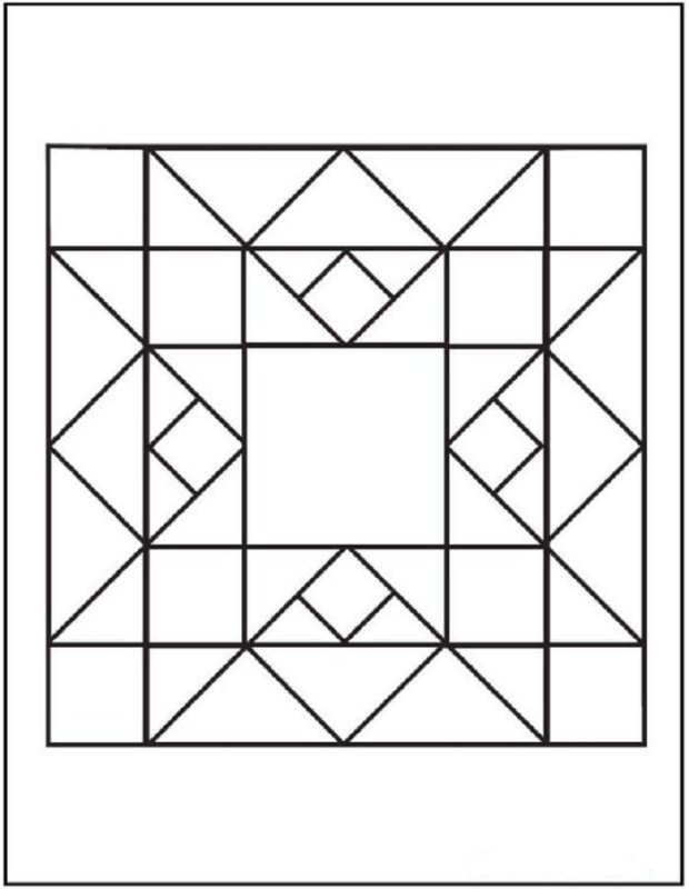 Рисование геометрического орнамента в квадрате