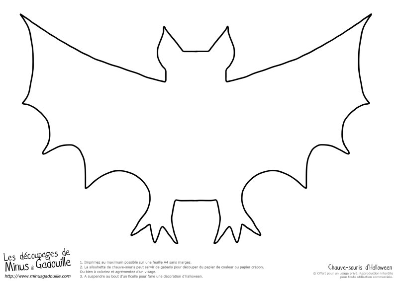 Летучая мышь трафарет