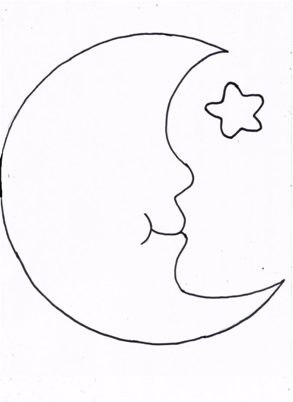 Трафарет Луна из фетра