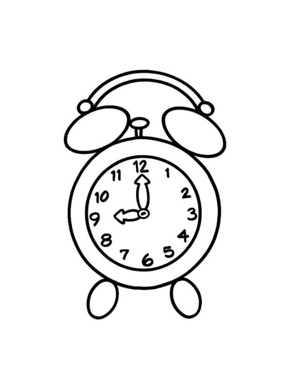 Часы картинка для детей раскраска