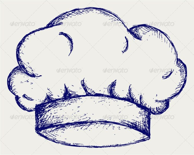 Шапка повара трафарет