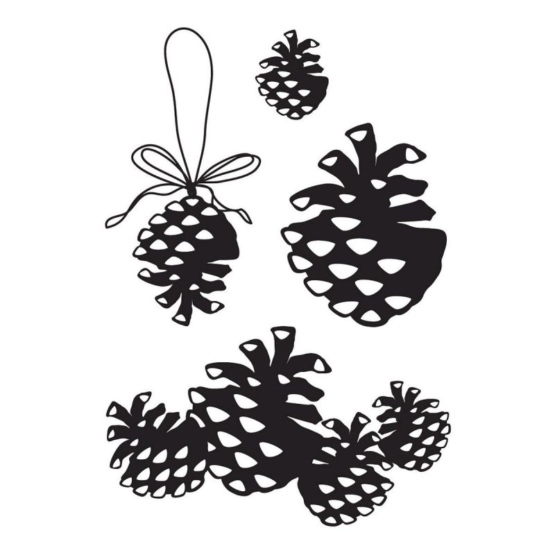 Шишка трафарет