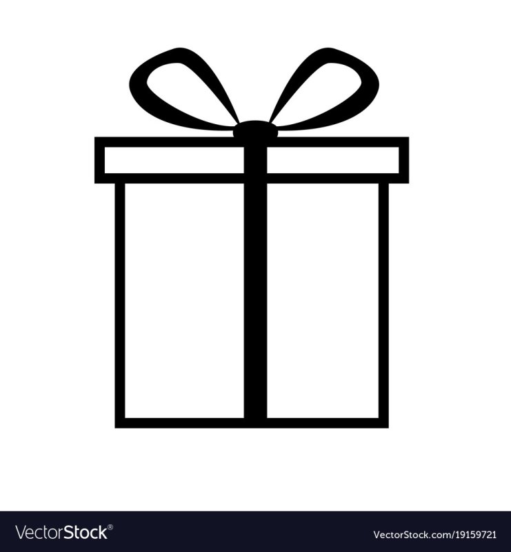 Подарок коробка с бантом черно белая