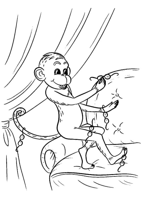 Мартышка и очки раскраска к басне