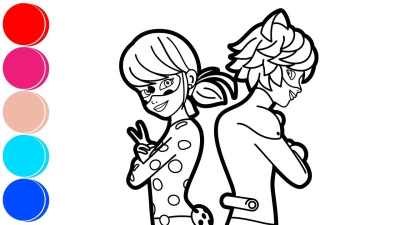 Разукрашки леди баг и СУПЕРКОТ