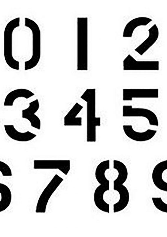 Квадратные цифры трафарет