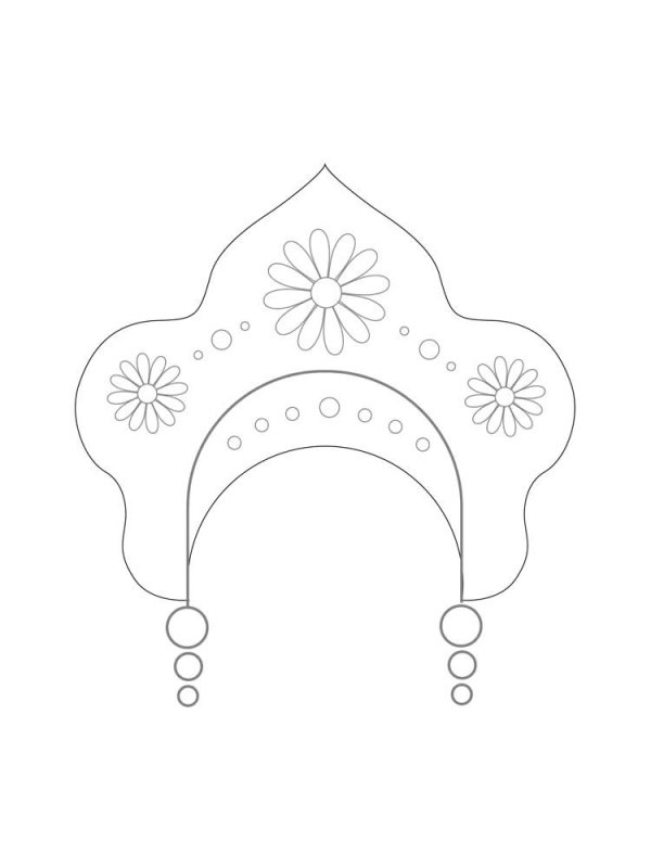 Кокошник раскраска для детей