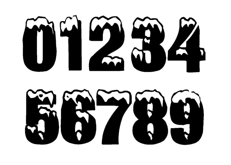 Трафарет цифры 2023 на окно