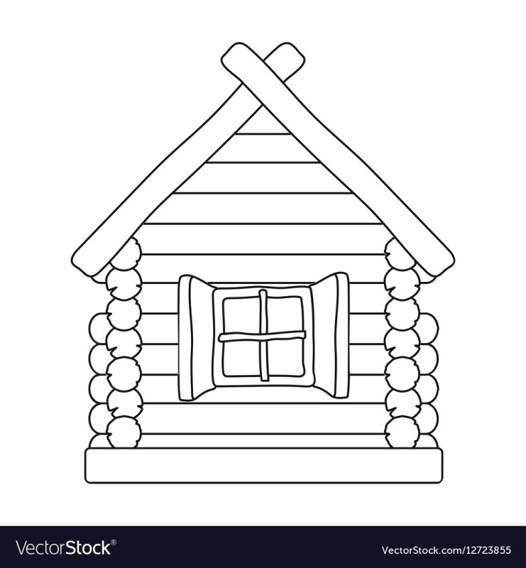 Изба раскраска для детей